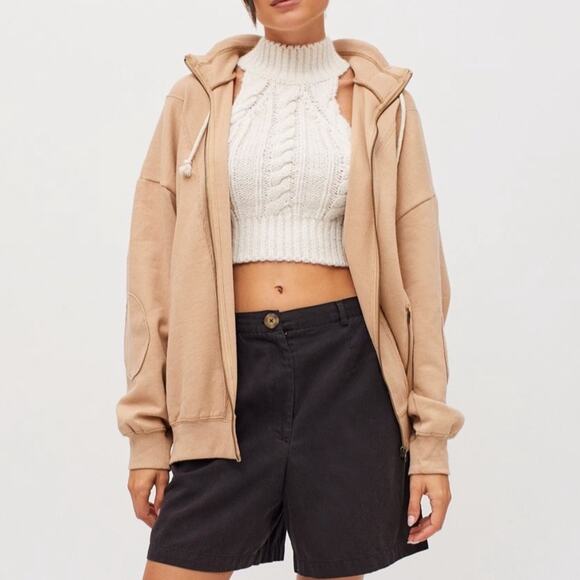 BDG Porter Zip Up Sweatshirt Tan Size Medium NWT - Picture 3 of 13